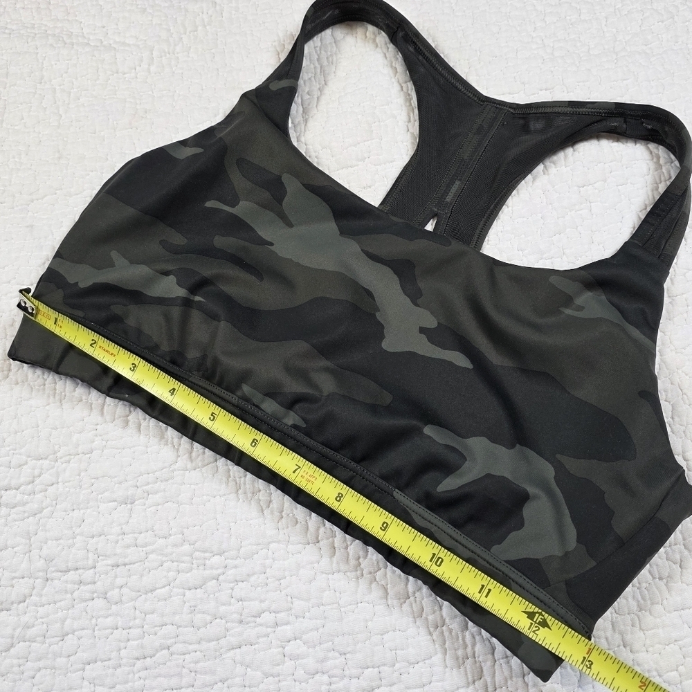 Athleta Contender Camo Printed Sports Bra Black Olive Green - Picture 5 of 9